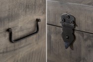 EXPO - Handgjord bänk med inbyggd förvaring grå 115 cm