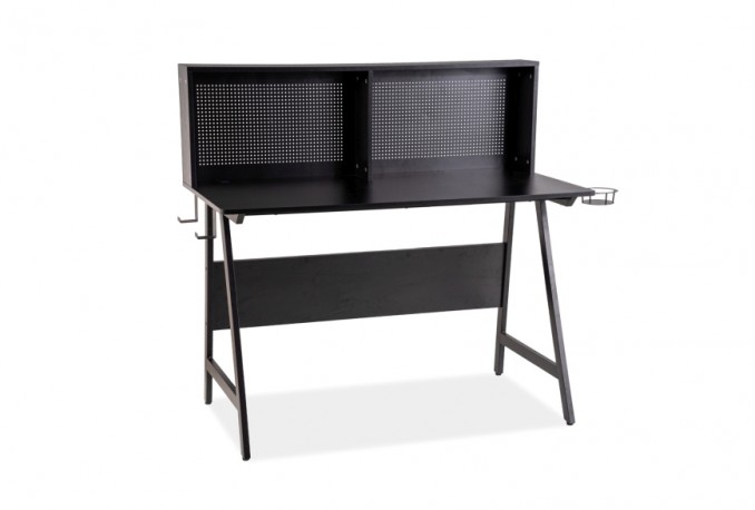 D-244 - Unikt skrivbord i svart med kopphållare