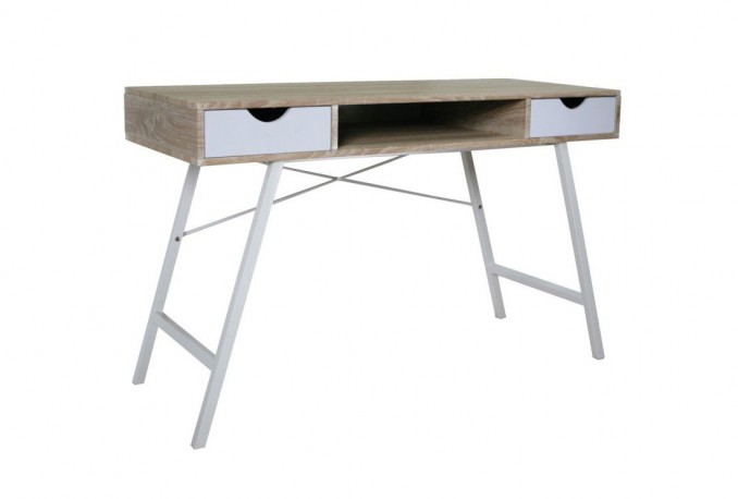 B-30 - Skrivbord i vitt och sonomaek