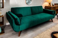 MIRAMISS - Bäddsoffa i grönt sammet 215 cm
