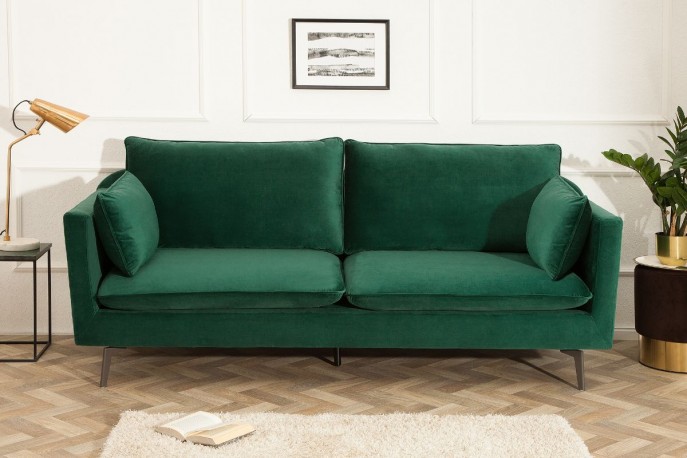 WELDE - Soffa i grönt sammet 210 cm