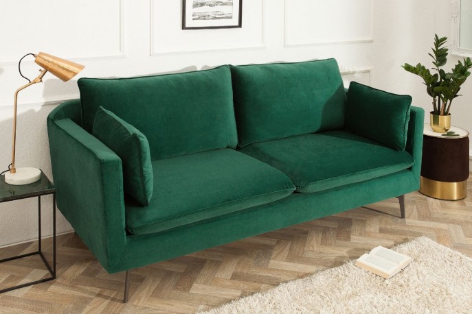 WELDE - Soffa i grönt sammet 210 cm