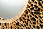 LEVA - Justerbar väggspegel guldfärg 112 cm