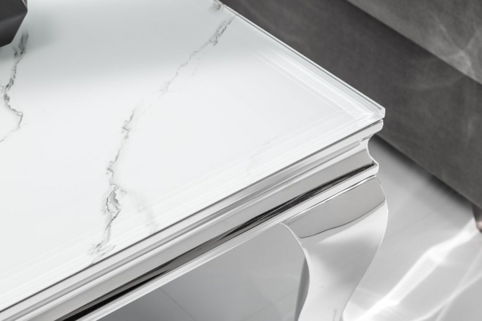 LUIS - Soffbord i modern barockstil silver marmor