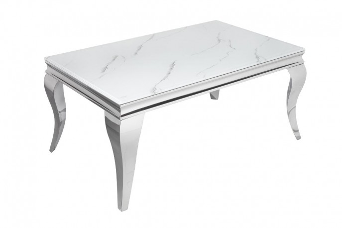LUIS - Soffbord i modern barockstil silver marmor