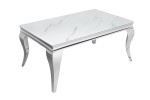 LUIS - Soffbord i modern barockstil silver marmor
