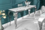 LUIS - Konsol/sminkbord i barockstil silver marmor