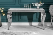 LUIS - Konsol/sminkbord i barockstil silver marmor