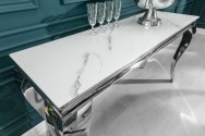 LUIS - Konsol/sminkbord i barockstil silver marmor
