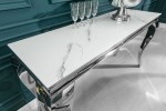 LUIS - Konsol/sminkbord i barockstil silver marmor