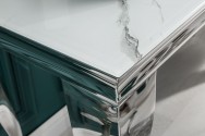 LUIS - Konsol/sminkbord i barockstil silver marmor