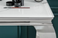 LUIS - Konsol/sminkbord i barockstil silver marmor