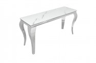 LUIS - Konsol/sminkbord i barockstil silver marmor
