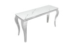 LUIS - Konsol/sminkbord i barockstil silver marmor