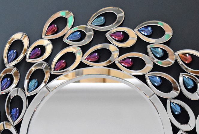 TINTO - 87X87CM SILVERSPEGEL M. DEKORATIVA GLASSTENAR 2