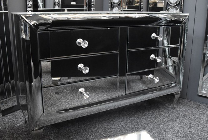 HILMA - 121X80CM SIDEBOARD/SKÄNK I ROSTFRITT STÅL/FASAD GLAS 2