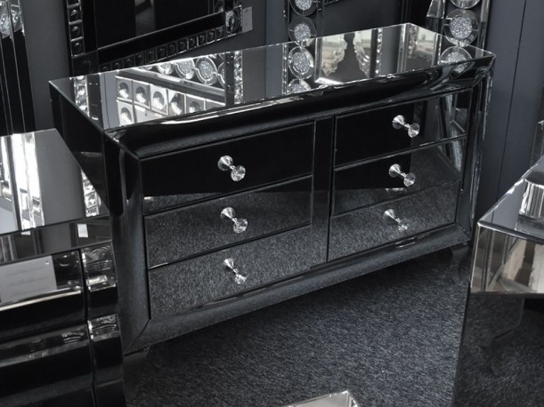 HILMA - 121X80CM SIDEBOARD/SKÄNK I ROSTFRITT STÅL/FASAD GLAS