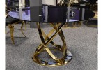 NEO - Ø130CM MATBORD I GULD/SVART GLAS