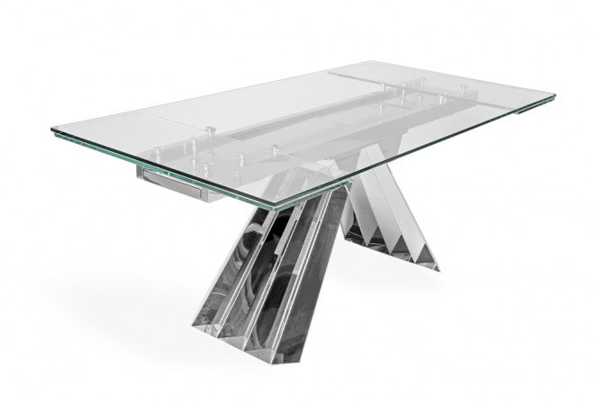 LAGE - 180-250CM FÖRLÄNGNINGSBART MATBORD I GLAS 2