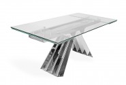LAGE - 180-250CM FÖRLÄNGNINGSBART MATBORD I GLAS