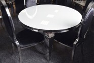 LUIS - Ø140CM MATBORD I SILVER/FROSTAT GLAS