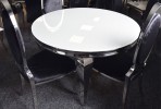 LUIS - Ø140CM MATBORD I SILVER/FROSTAT GLAS