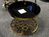 BETTYN - Ø70CM SOFFBORD M. SVART GLASSKIVA