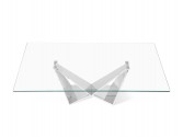 AMAYA - 130CM SOFFBORD I ROSTFRITT STÅL/GLASSKIVA