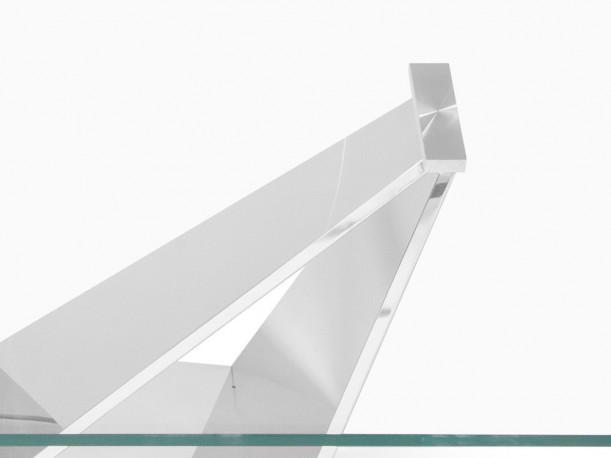 AMAYA - 130CM SOFFBORD I ROSTFRITT STÅL/GLASSKIVA