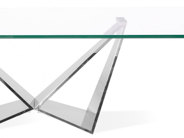 AMAYA - 130CM SOFFBORD I ROSTFRITT STÅL/GLASSKIVA