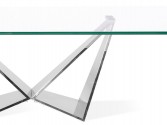 AMAYA - 130CM SOFFBORD I ROSTFRITT STÅL/GLASSKIVA