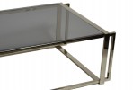 JORDAN -130CM SILVER SOFFBORD M. MÖRKT GLAS
