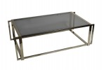 JORDAN -130CM SILVER SOFFBORD M. MÖRKT GLAS