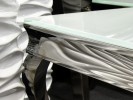 LUIS - 60X50CM SOFFBORD I SILVER/VITT GLAS