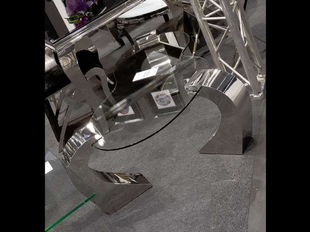 TORA - 130CM SOFFBORD ROSTFRITT SILVER/GLAS