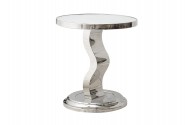 GERE - Ø50CM SIDOBORD I VITT TEMPERERAT GLAS