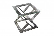 NOUN - 50X50CM SILVER/TRANSPARENT SIDOBORD