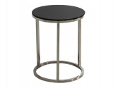NOELLE - Ø40CM SVART/SILVER SIDOBORD TEMPERERAT GLAS