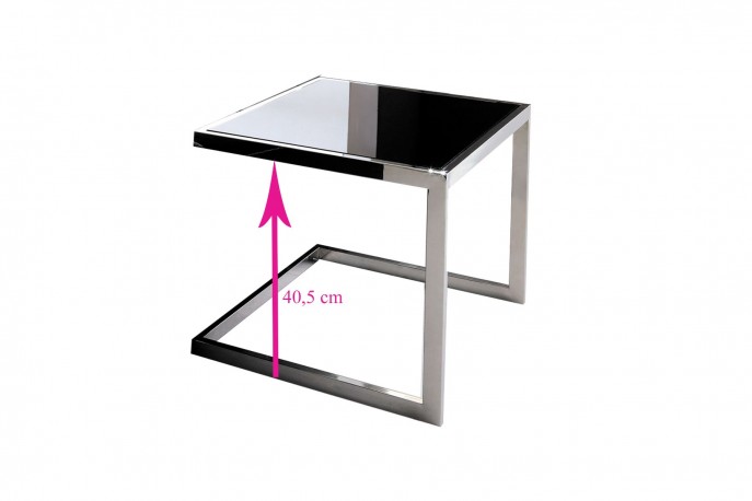NOELLE - 45X45CM SOFF/SIDOBORD I SVART TEMPERERAT GLAS