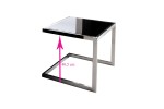 NOELLE - 45X45CM SOFF/SIDOBORD I SVART TEMPERERAT GLAS