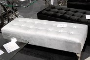 ERNA - 140CM SILVERGRÅ/SILVER SITTBÄNK I VELOUR