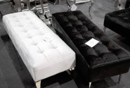 KAYA - 140X50CM SITTPALL I SVART SAMMET