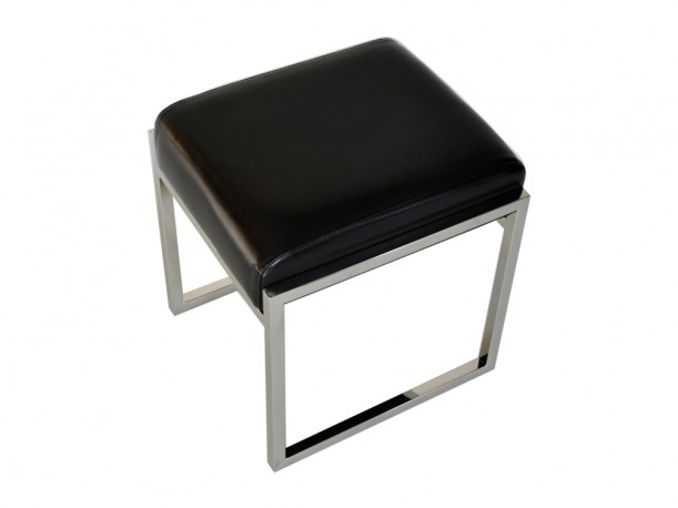 CORDELIA - SILVER/SVART SITTPALL I ECO-LÄDER