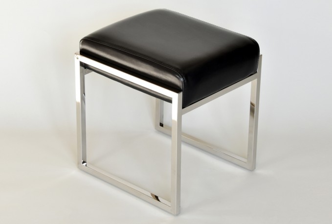 CORDELIA - SILVER/SVART SITTPALL I ECO-LÄDER