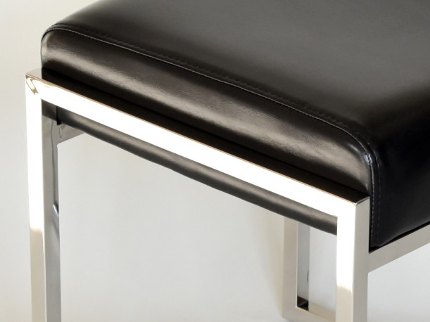 CORDELIA - SILVER/SVART SITTPALL I ECO-LÄDER