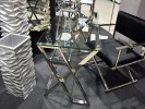 ANOUK - 119CM SKRIVBORD I TRANSPARENT GLAS OCH SILVER