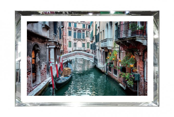 BELINDA - 80X60CM TAVLA M. VENEDIG, RAM AV SPEGELGLAS