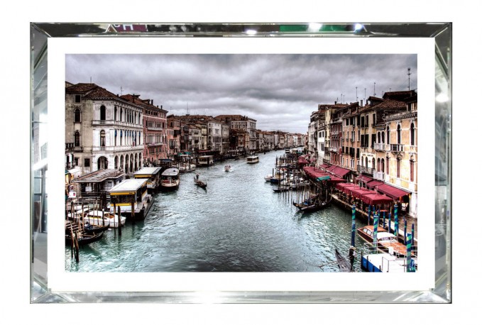 PAULINE - 80X60CM TAVLA VENEDIG, RAM AV SPEGELGLAS