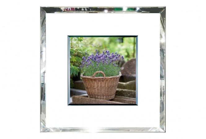 HELGA - 55X55CM TAVLA LAVENDEL, RAM AV SPEGELGLAS 2