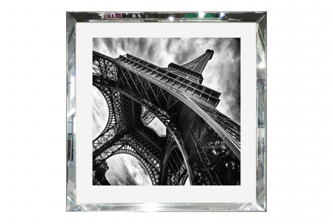MOLDE - 55X55CM TAVLA EIFFELTORNET, RAM AV SPEGELGLAS 2